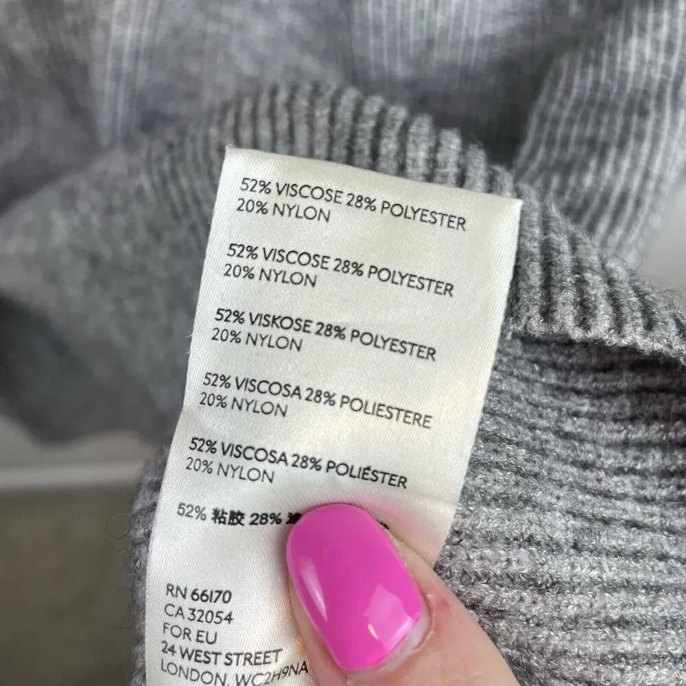 Free People Gray Oversized Gray Sweater Turtleneck‎ Size S